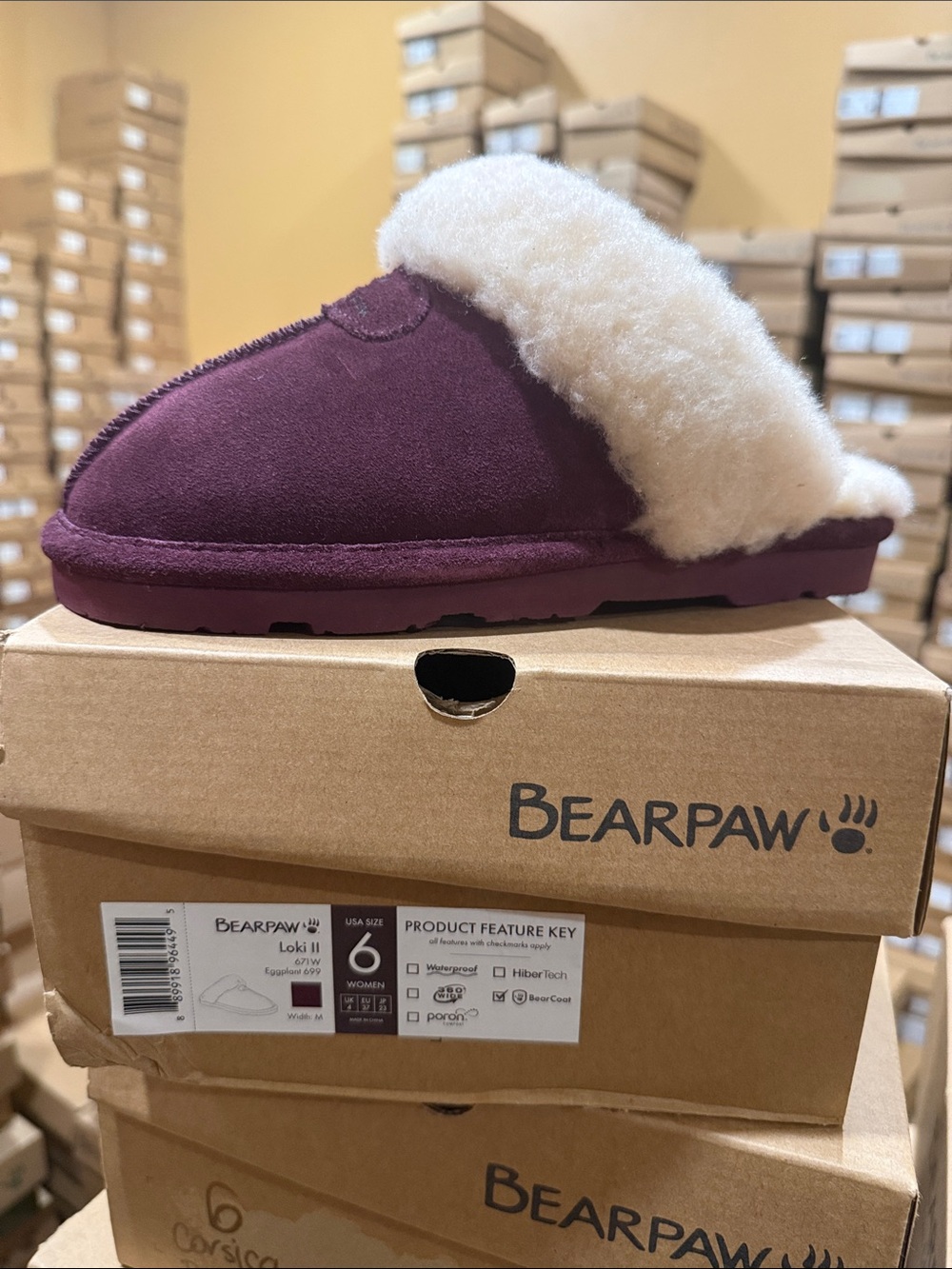Bearpaw Loki II eggplant  slippers